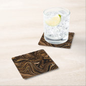 Dessous-de-verre Carré En Papier Fluide Brown brillant dans l'obscurité (En situation)
