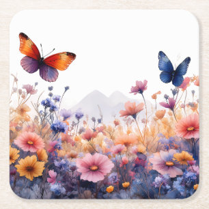 Dessous-de-verre Carré En Papier "Flutter & Bloom” Dessous de verre en papier