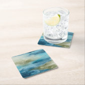 Dessous-de-verre Carré En Papier Flux océanique II (En situation)