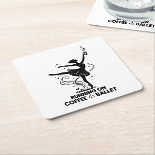 Dessous-de-verre Carré En Papier Fonctionnant Au Café Et Prof De Danse Drôle De Bal