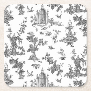 Dessous-de-verre Carré En Papier Fontaines et arbres fantastiques vintages Toile-B 