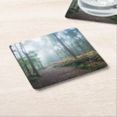 Dessous-de-verre Carré En Papier Forests | Dark Foggy Woods Norfolk UK (Incliné)