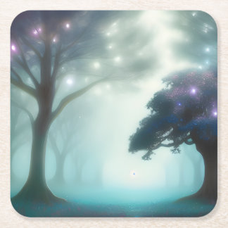Dessous-de-verre Carré En Papier Forêt de Foggy