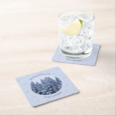 Dessous-de-verre Carré En Papier Forêt hivernale magique - noël (En situation)