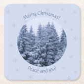 Dessous-de-verre Carré En Papier Forêt hivernale magique - noël (Devant)