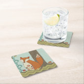 Dessous-de-verre Carré En Papier Forêt Whimsy IV (En situation)