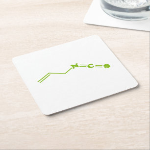 Dessous-de-verre Carré En Papier Formule moléculaire de l'isothiocyanate de Wasabi