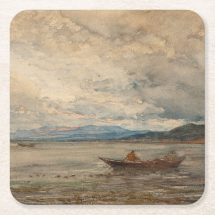Dessous-de-verre Carré En Papier Fos, Environs De Martigues - Félix Ziem