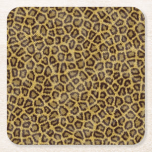 Dessous-de-verre Carré En Papier Fourrure de léopard