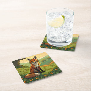 Dessous-de-verre Carré En Papier Fox en Shamrock