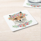Dessous-de-verre Carré En Papier Fox floral (Incliné)