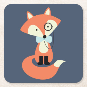 Dessous-de-verre Carré En Papier Fox rouge de hippie de monocle
