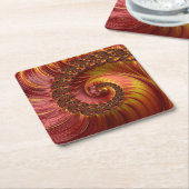 Dessous-de-verre Carré En Papier Fractale Abstraite de la spirale (Incliné)