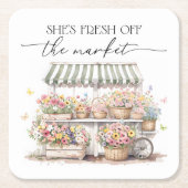 Dessous-de-verre Carré En Papier Frais Éclos du Marché Eau-Forte pour Enterrement d (Devant)