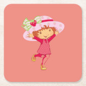 Dessous-de-verre Carré En Papier Fraise (Devant)