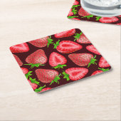 Dessous-de-verre Carré En Papier Fraises (Incliné)