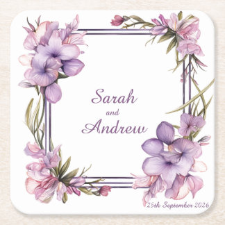 Dessous-de-verre Carré En Papier Framing Lilah Flower : Dessous de verre Mariage pe