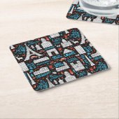 Dessous-de-verre Carré En Papier France| Motif des symboles (Incliné)