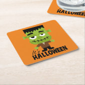 Dessous-de-verre Carré En Papier Frankenstein C'est Halloween (Incliné)