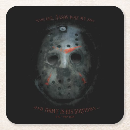 Dessous-de-verre Carré En Papier Freddy contre Jason | Devis Jason Mask (Devant)