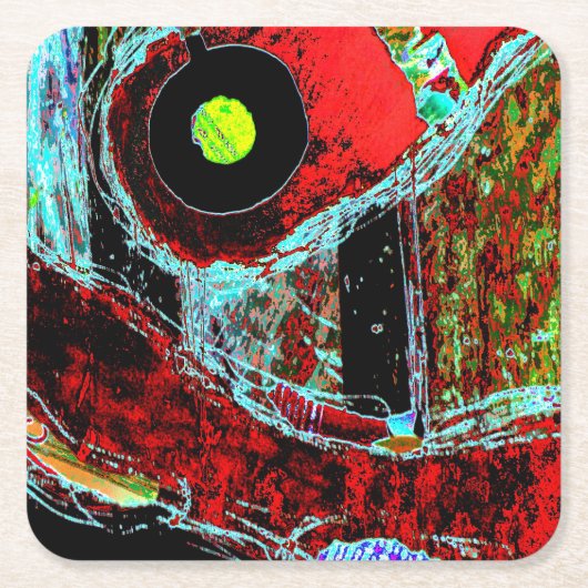 Dessous-de-verre Carré En Papier Frequency Serpent – Abstract Energy Compact Mirror (Devant)