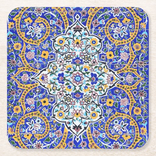 Dessous-de-verre Carré En Papier Fresque carrelée persane (Devant)