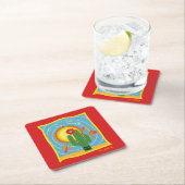 Dessous-de-verre Carré En Papier Frida Kahlo Cactus Graphic (En situation)