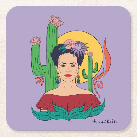 Dessous-de-verre Carré En Papier Frida Kahlo Desert Graphic (Devant)