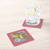 Dessous-de-verre Carré En Papier Frida Kahlo Parrot Graphic (En situation)