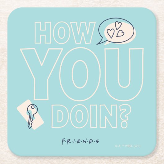 Dessous-de-verre Carré En Papier FRIENDS™ | Comment vas-tu ? (Devant)