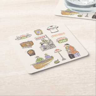 Dessous-de-verre Carré En Papier FRIENDS™   Icônes de dessin animé