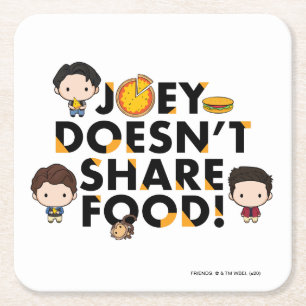 Dessous-de-verre Carré En Papier FRIENDS™ Joey ne partage pas de nourriture Chib