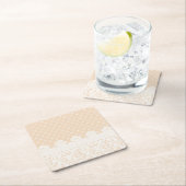 Dessous-de-verre Carré En Papier Frontière de dentelle (En situation)