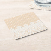 Dessous-de-verre Carré En Papier Frontière de dentelle (Incliné)