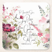 Dessous-de-verre Carré En Papier Fruit de l'Esprit rose floral (Devant)