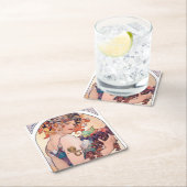 Dessous-de-verre Carré En Papier Fruits, Mucha (En situation)