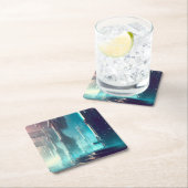 Dessous-de-verre Carré En Papier FSF Futuration City 1 (En situation)