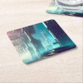 Dessous-de-verre Carré En Papier FSF Futuration City 1 (Incliné)