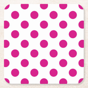 Dessous-de-verre Carré En Papier Fuchsia polka