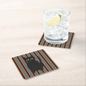 Dessous-de-verre Carré En Papier Fun and Fun Halloween Chats noirs (En situation)