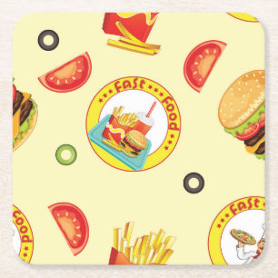 Dessous-de-verre Carré En Papier Fun Fast Food