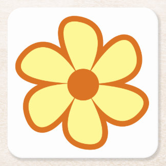 Dessous-de-verre Carré En Papier Fun Funky 60s 70s Retro Flower