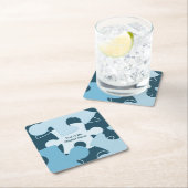 Dessous-de-verre Carré En Papier Fun Jigsaw Puzzle Pieces Motto (En situation)