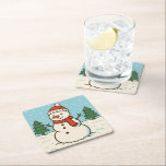 Dessous-de-verre Carré En Papier Fun Snowman mignon Noël<br><div class="desc">Dessous de verre en papier de Noël mignons avec une illustration amusante de bonhomme de neige.</div>