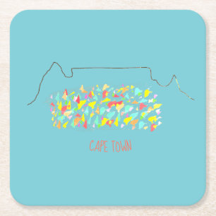 Dessous-de-verre Carré En Papier Funky Cape Town Table Mountain Dessous de verre co