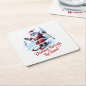 Dessous-de-verre Carré En Papier Funky Custom Modern Santa Claus Funky Christmas (Incliné)