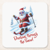 Dessous-de-verre Carré En Papier Funky Custom Modern Santa Claus Funky Christmas (Devant)