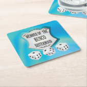 Dessous-de-verre Carré En Papier Funny Bunco Dice Blue (Incliné)
