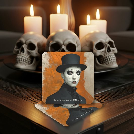 Dessous-de-verre Carré En Papier Funny Drinks to Die For Gothic Halloween