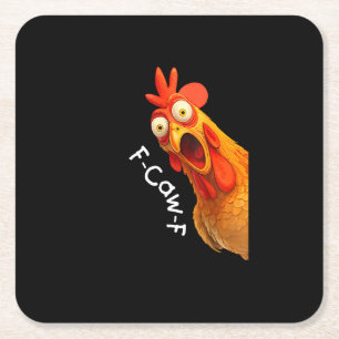 Dessous-de-verre Carré En Papier Funny F-Caw-F poulet F-Caw-F poulet Créatif Décont